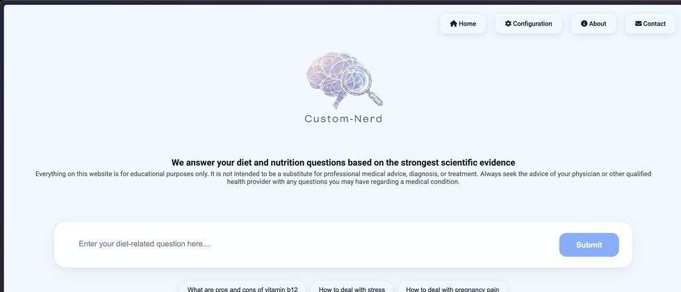 Homepage UI preview from the CustomNerd GitHub README